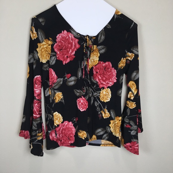 Whisper black rose lace front tunic, Size 3X - Picture 1 of 8